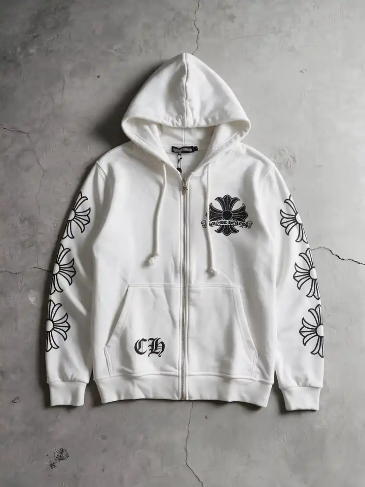 Chrome Hearts Kapüşonlu Zip - Beyaz