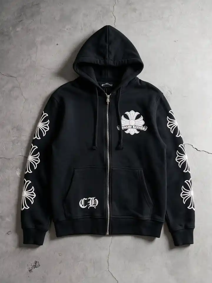 Chrome Hearts Kapüşonlu Zip - Siyah